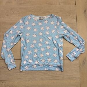 Wildfox Light Blue Star and Heart Sweatshirt